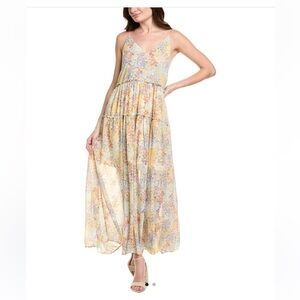 Elegant Floral Maxi Skirt - Yellow